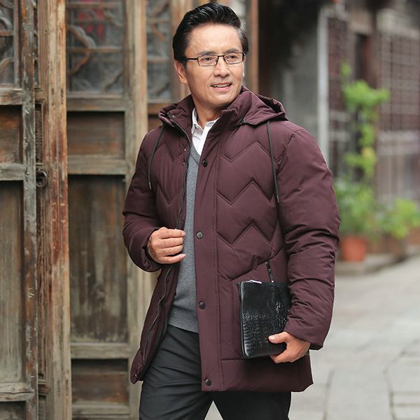 

mature man winter puffer jackets red black hooded parkas male warm lighteright puff basic coat man casual quilted outerwear 2019