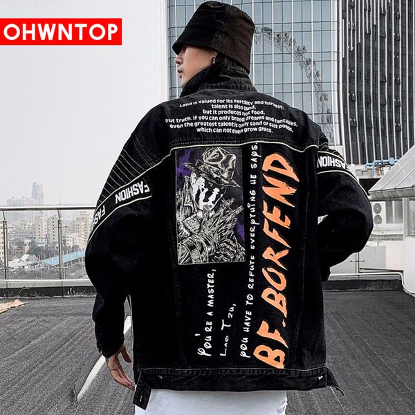 

denim jacket men streetwear locomotive zipper cardigan jean coats hip hop loose jackets casual fashion for male black, Black;brown