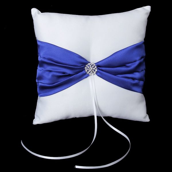 

белая атласная bowknot свадеб карман кольцо подушка, Silver