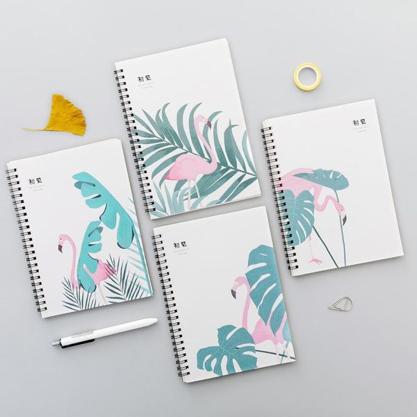 

4pcs coils portable notebook mini trumpet pocket notepad spiral travel journal book school student stationery office memo pad dbc vf1497, Purple;pink
