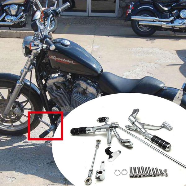 

motorcycle forward controls levers linkage foot rests for sportster 883 1200 custom iron superlow xl1200n xl1200x 2004-2013