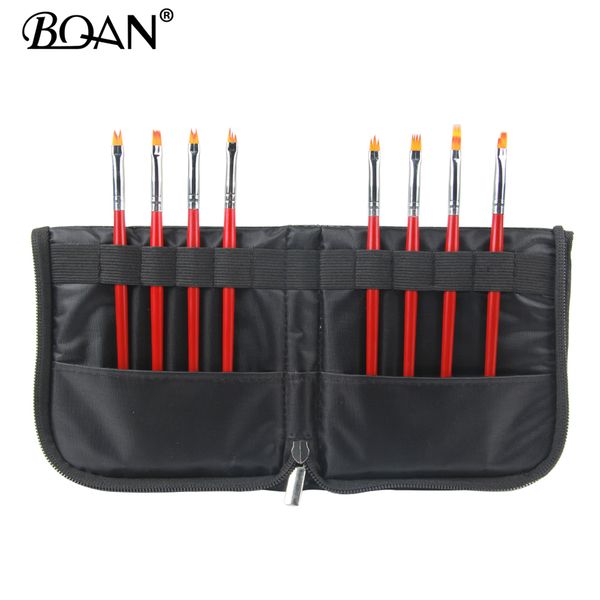 

bqan nail brush holder storage case bag cosmetic pen black makeup manicure nail art tool accessory