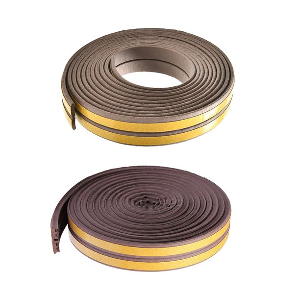 

2 pieces 5 meter foam self adhesive window door excluder seal strip tape brown
