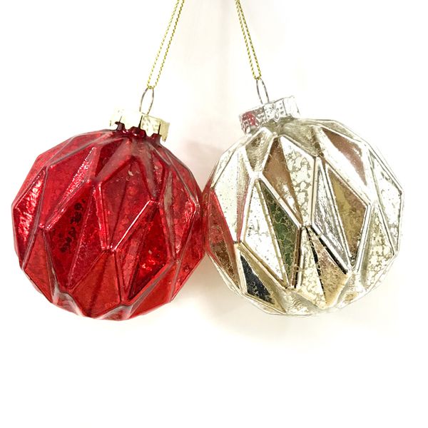 

christmas tree decorations glass ornaments creative pendant window gift foreign trade 8cm diamond ball
