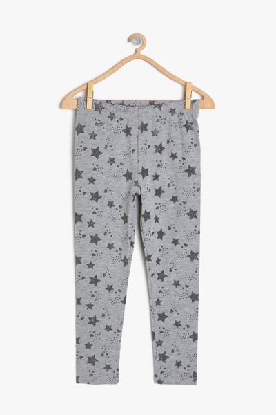 

koton kids gray female child pattern leggings, Black;white
