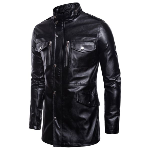 

new classic motorcycle jacket men pigskin moto jacket motorcycle clothing biker coats windproof large size 5xl, Black