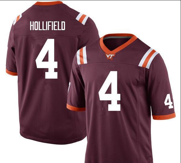

custom men youth women va tech hokies dax hollifield #4 football jersey size s-4xl or custom any name or number jersey, Black