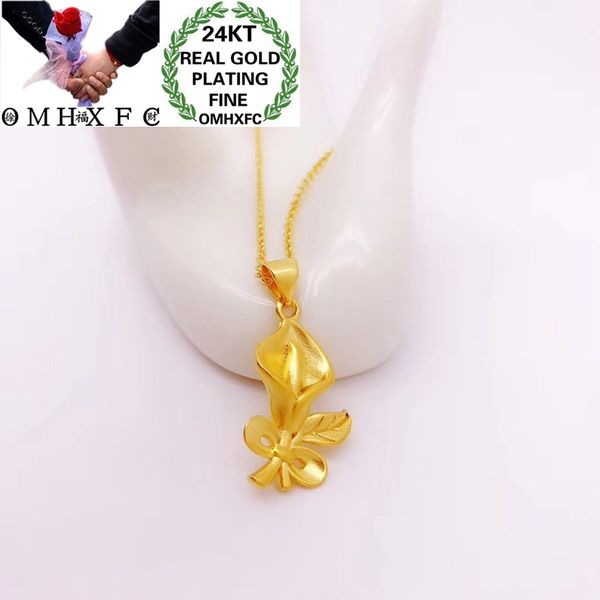 

omhxfc jewelry wholesale ym332 european fashion fine woman girl party birthday wedding gift flower tulip 24kt gold pendant charm, Blue;slivery