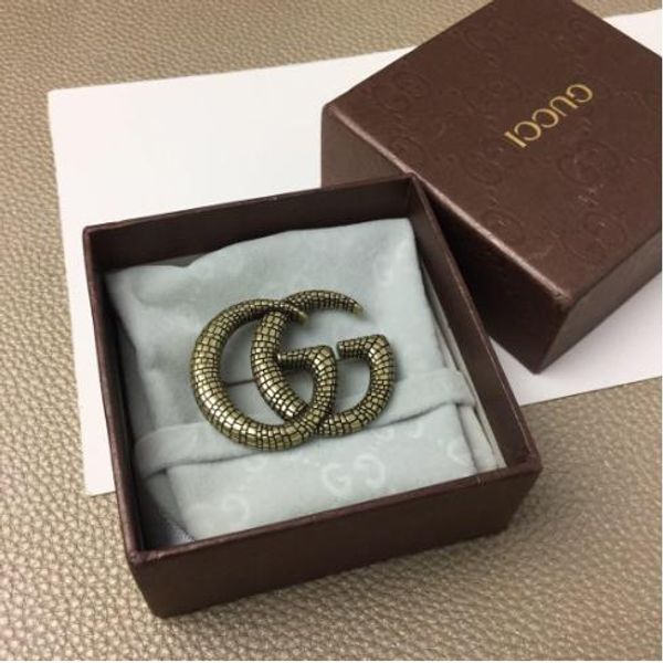

european and american luxury custom brooch classic letter snake design with brooch, Gray