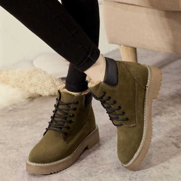 

2020 size 41 russia winter women shoes snow boots warm plush flock round toe leisure fashion ankle boots winter, Black