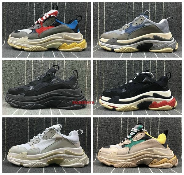 

2019 fashion paris 17fw triple s sneakers triple-s casual dad mens designer shoes combination soles sports mens trainers chaussures sneakers