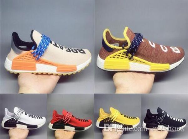 

human racehu trail pharrell williams ink mens running shoes nerd black cream holi mens trainers women designer sports runner sneakers size