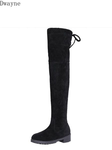 

boots over the knees 2019 autumn new thick with boots black long tube elastic ins net red was thin women's