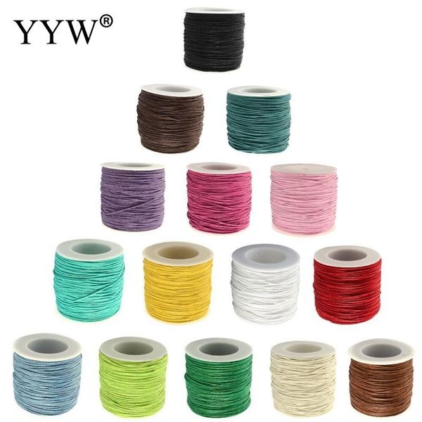 

new 100 yard 1mm waxed cotton cord waxed thread cord string strap necklace rope bead diy jewelry making for bracelet 2020, Blue;slivery