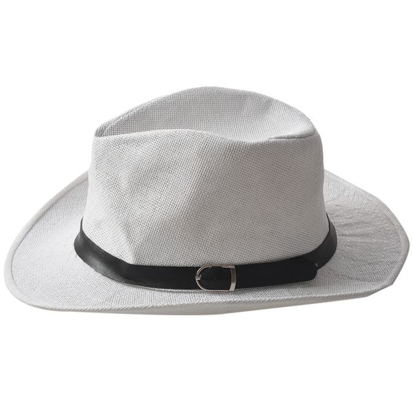 

cloches summer men hat straw cowboy fashion western cavalry hatband white