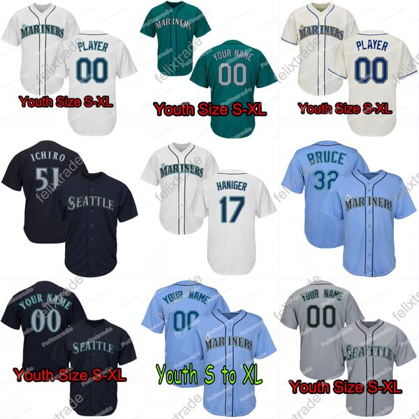 

Youth KIDS Mitch Haniger Seattle Jersey Mariners Ichiro Suzuki Domingo Santana Jay Bruce Tim Beckham Edwin Encarnacion Ryon Healy Jerseys