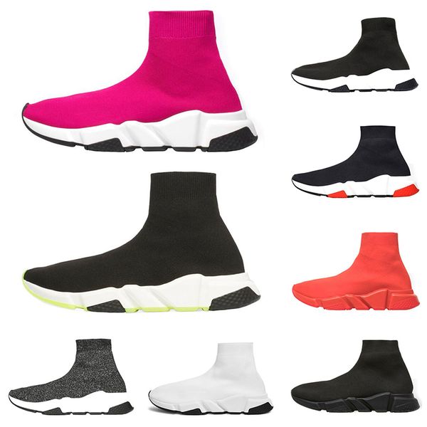 

luxury sneakers speed trainer designer men women casual shoes black white green glitter red blue fashion mens sock shoe runner size 36-45