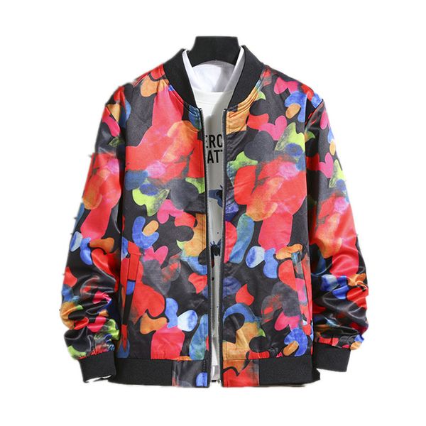 

весна новый мужской куртки bomber jacket zipper мужской стенд воротник повседневный цветы streetwear hip hop тонкий pilot пальто мужская оде, Black;brown