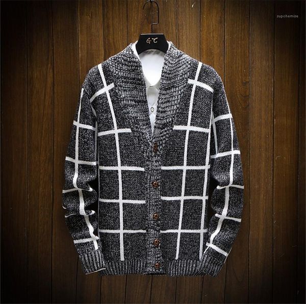 

casual light color mens sweaters cardigan slim mens sweaters knitted long sleeve plaid printed ladies outerwears, White;black