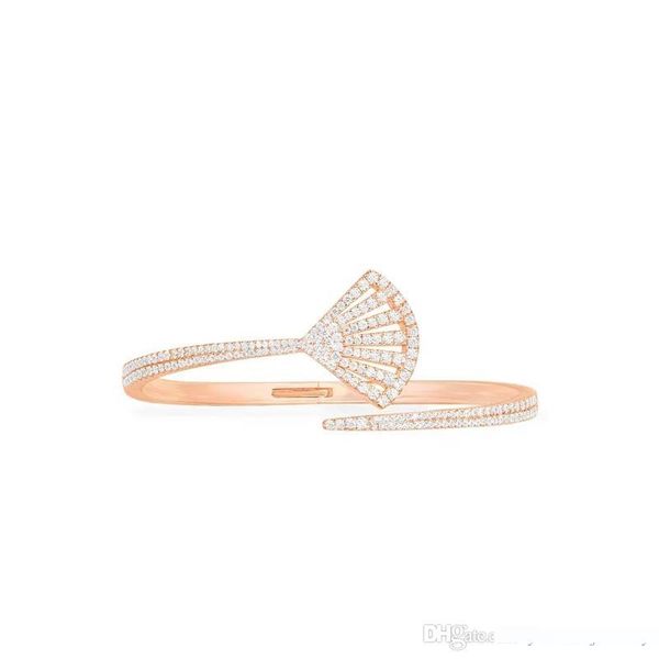 

ol trendy women bracelet rose white gold plated cz fan shaped bracelets bangles for girls women for party wedding nice gift, Golden;silver
