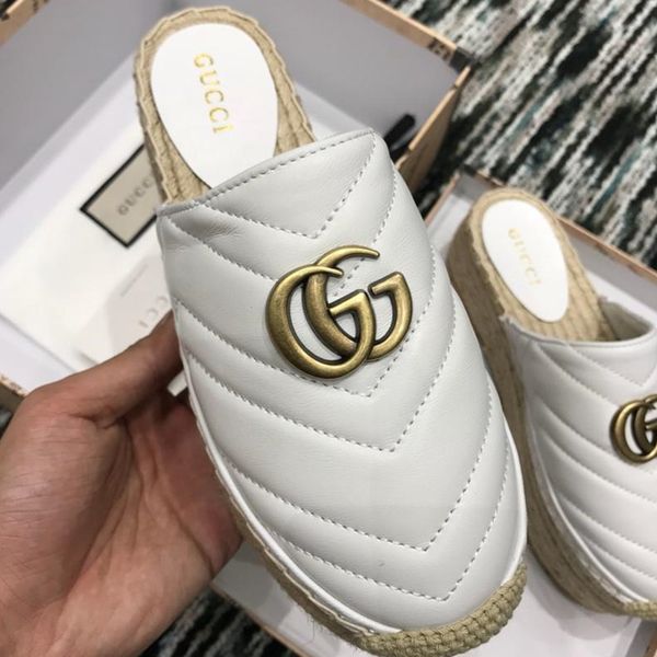 

Классические шевронные кожаные сандалии Espadrille Женские плоские сандалии на платф