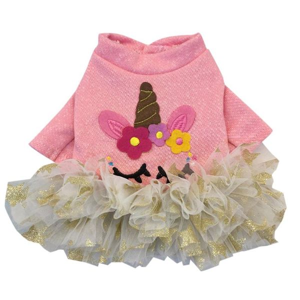 

unicorn star pet dog clothing autumn and winter dog clothes puppy skirt two feet clothes thick warm comfortable