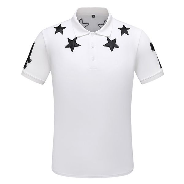 

GIV Brand Stars Print Mens Polos Lapel Neck Short Sleeve Mens Tees Fashion Boy Tops