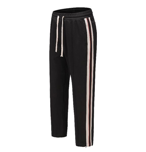 

men's pants man's casual joggers hip hop sweatpants fashion side stripe mens pencil streetwear male pant skinny trousers for men, Black
