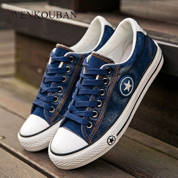 

women sneakers casual canvas shoes denim plus size summer female stars trainers ladies lace-up basket femme tenis feminino 2020 y200108, Black