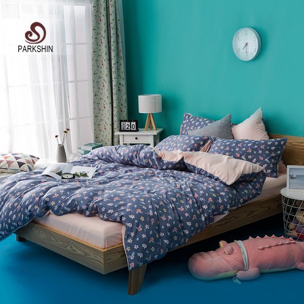 

parkshin flowers bedspread comforter cover bedding set double duvet cover set bed linens nordic pink flat sheet pillowcase