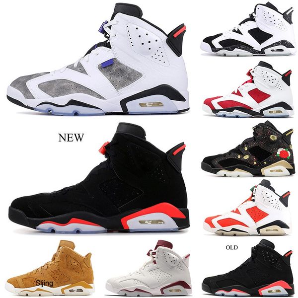 

new 6s designer basketball shoes golden harvest all star black cat carmine 6 gatorade bred oreo mens athletic sports blue sneakers 7-12