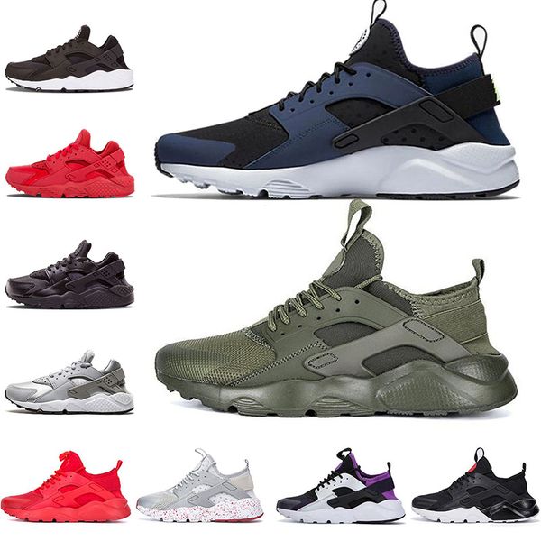 

4.0 black white huarache 1.0 mens triple olive sneakers navy white purple pure platinum women grey red designer running shoes, White;red