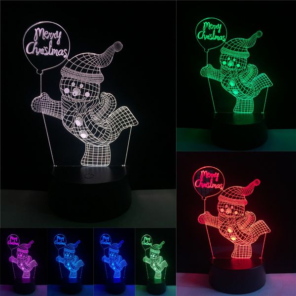 

christmas decor snowman 7 color changing lamp 3d visual led night lights child kids lampara lampe baby sleeping lighting gifts
