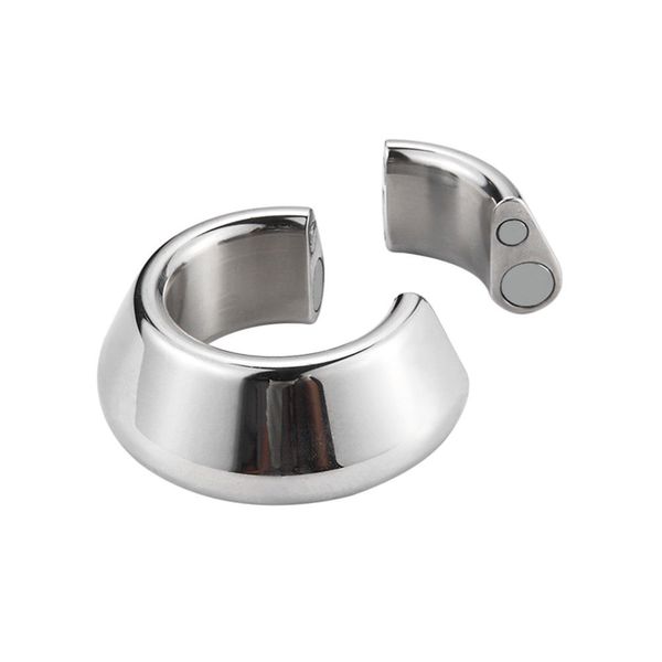 Dispositivos de castidade Manter de pênis de bola magnética anel de castidade anel de aço inoxidável Bola de testículo #R45