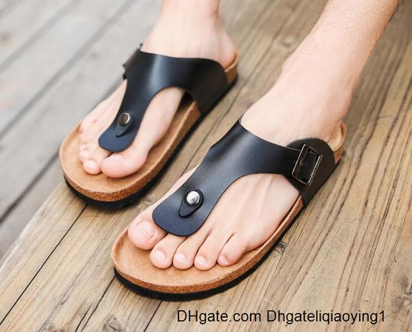 

lovers casual sandals fashion cork slippers summer men women beach slippers flip slip-resistant trend of sandals female clqu, Black