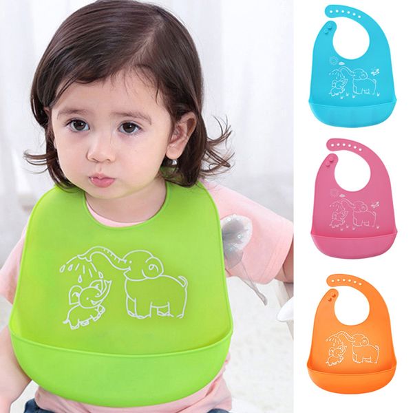 

baberos bebe impermeables cartoon kids silicone baby bibs adjustable waterproof feeding stuff burp cloth baberos bebe #es
