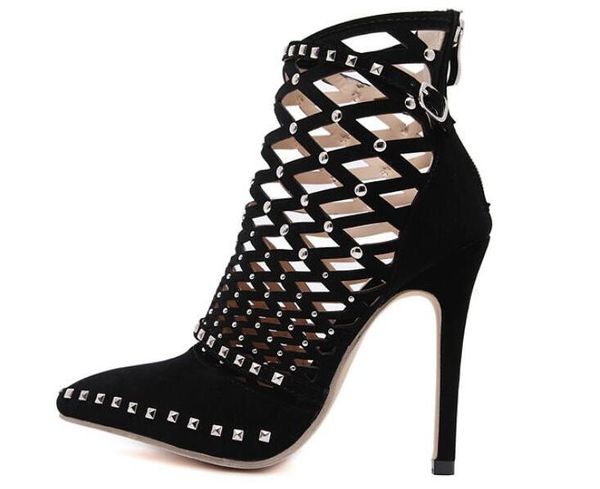 

rivets pumps brand designer pumps women sandals high heels ladies rivets shoes 12cm elegant black banquet shoe lll