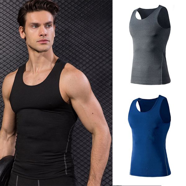

men sports vest elastic breathable quick dry sports for workout asd88, Black;blue