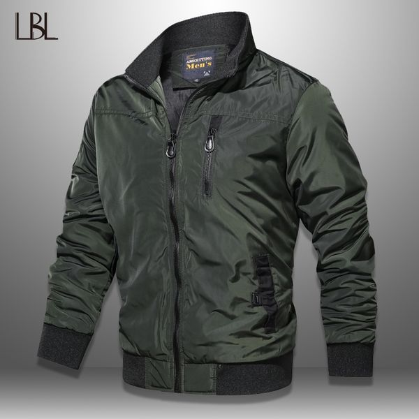 

lbl autumn bomber jacket men slim fit 2019 winter casual mens jacket solid outwear zipper coat man tracksuit windproof, Black;brown