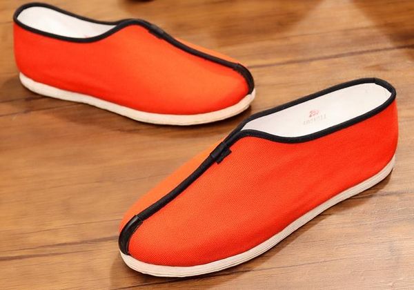 

handmade cotton shaolin monk martial arts taoist shoes wushu taiji tai chi sneakers zen lay shoes black/red