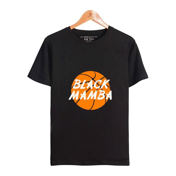 

mamba summer mens kb tshirts short sleeve letter printed boys tees solid casual pullover straight fashion male clothing, White;black