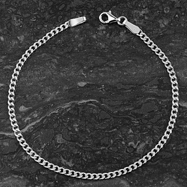 

925 sterling silver 3mm 21cm rope chain bracelet, Golden;silver