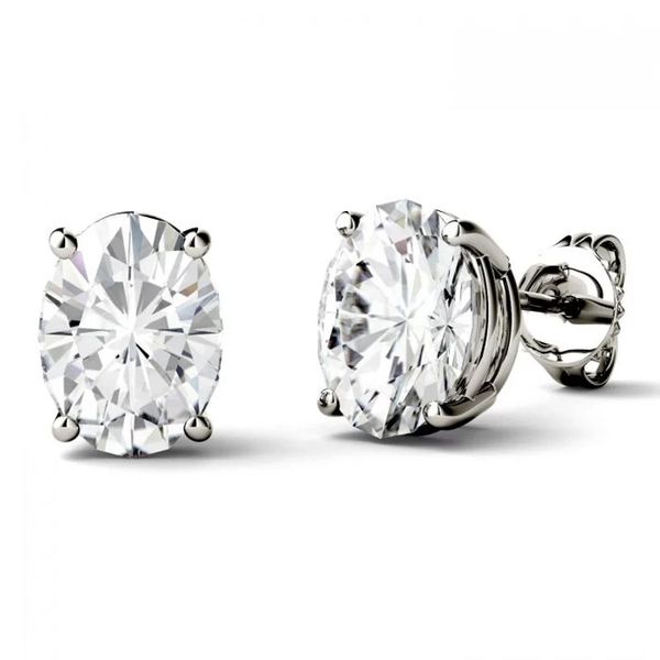 

custom earring 1ct 5x7mm total 2ctw in silver, Golden;silver