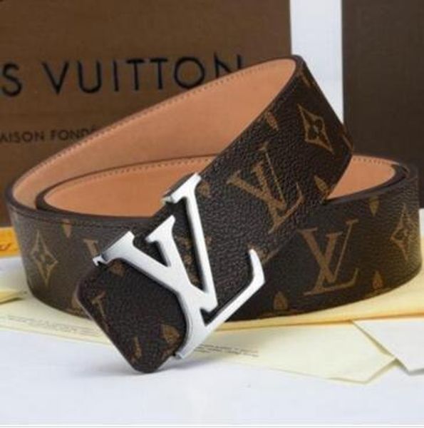 

2019 new fashion mens belt high qualtiy genuine leather belt for men women pin buckle brand design cintos masculinos 105-120cm, Black;brown