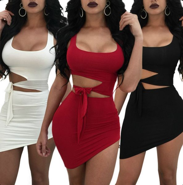 

2020 new casual skinny irregular mini dresses women summer black white party club dress size s-xl, Black;gray