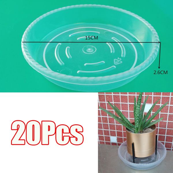 

20piece clear plant pot saucer drip water trays durable 5.9inch recyclable