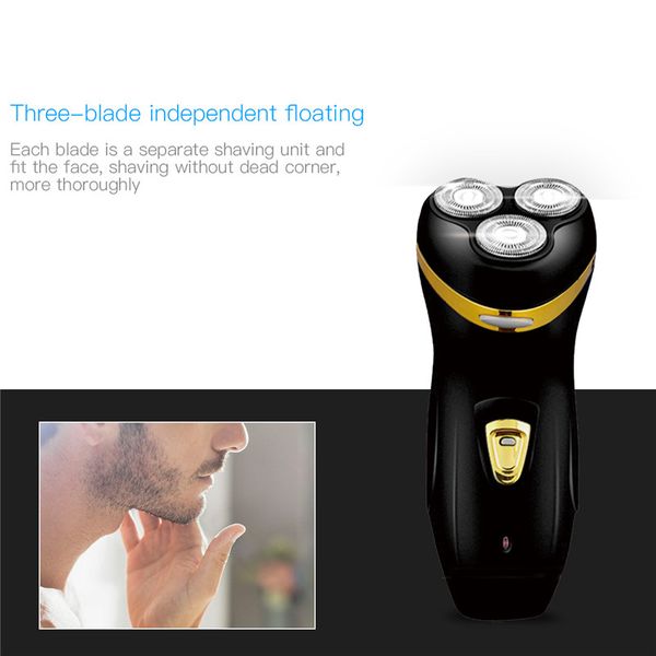 

triple blade cutter head electric shaver razor rechargeable electronic beard trimmer stubble shaving machine hair cleaner trimer