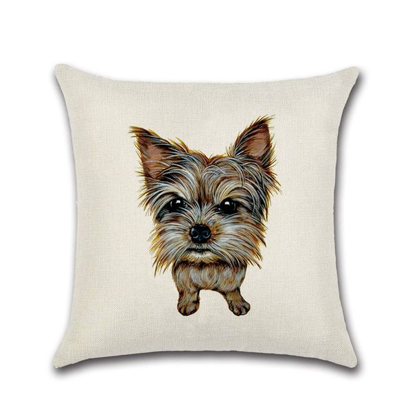 

printed cushion cover 45*45cm cotton linen throw pillow case cute cartoon dog print home decor sofa bed cushion covers