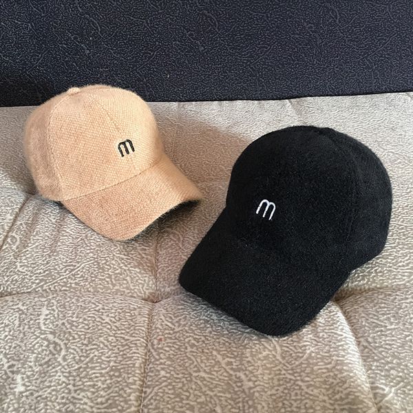 

casual hats hip hop baseball caps korean style men autumn winter thick plush student embroidery letter designer hat female warm, Black;white