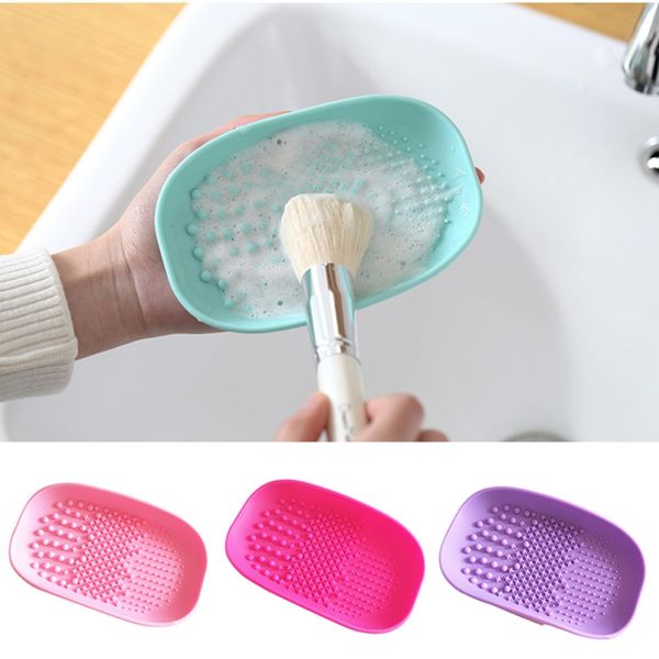 

cosmetic make up washing brush gel cleaning mat foundation makeup brush cleaner pad tool silicone cleaner